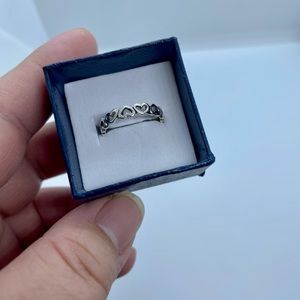 Sterling Silver Heart Ring-Heart Band Ring-Thumb Ring-Stackable Ring